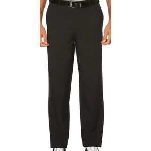 PGA TOUR  Men's Flat Front Expandable Waistband Pant - Black 34x30